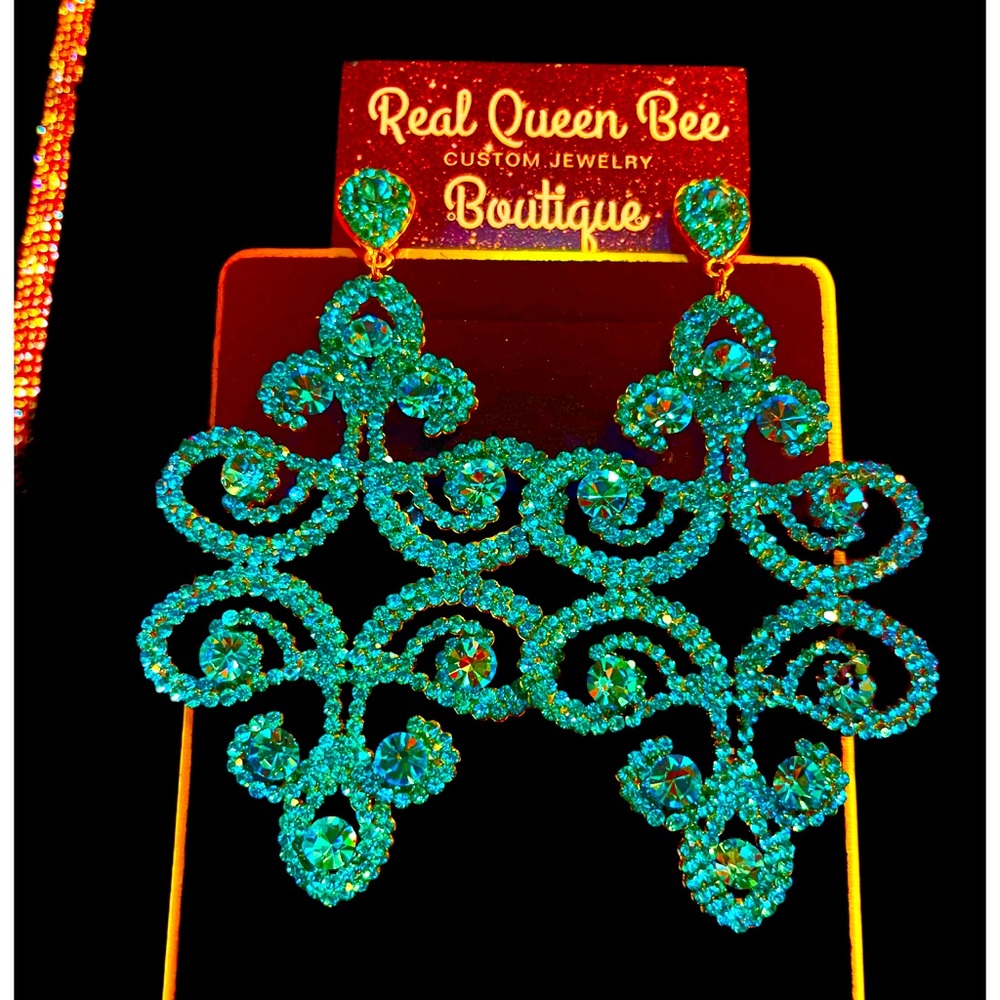 Turquoise Pageant Earrings Ling Lightweight